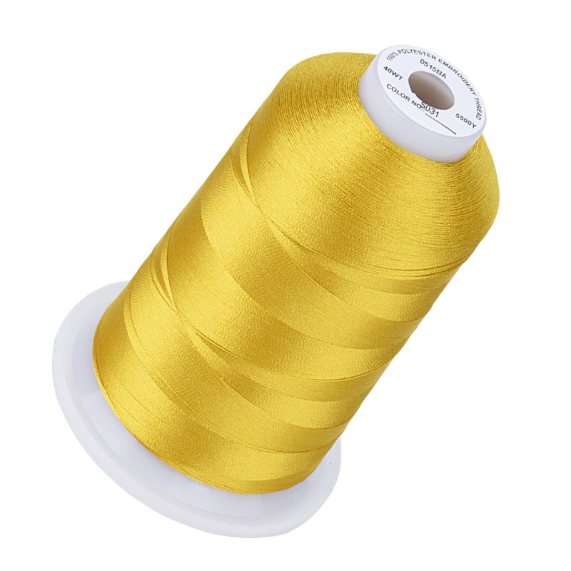 Simthread 5500Yds Embroidery Thread, 5000M High-Yardage 40WT 100% Polyester Thread - 170+ Vivid Colors, High-Speed Rated - Compatible with Brother, Singer, Janome & More - Pea Soup S031 - Image 1
